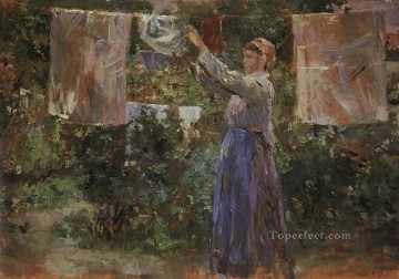 洗濯ベルトをたむろする農民 モリゾ Oil Paintings
